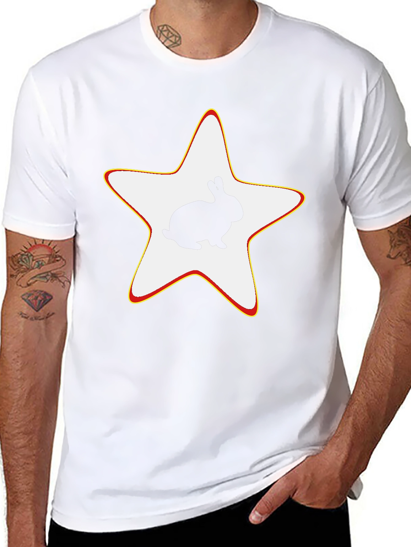 Rabbit Star Black T-Shirt