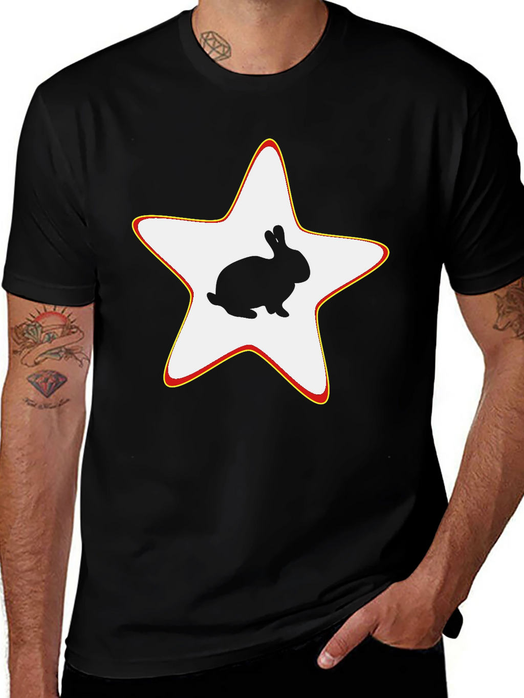 Rabbit Star Black T-Shirt