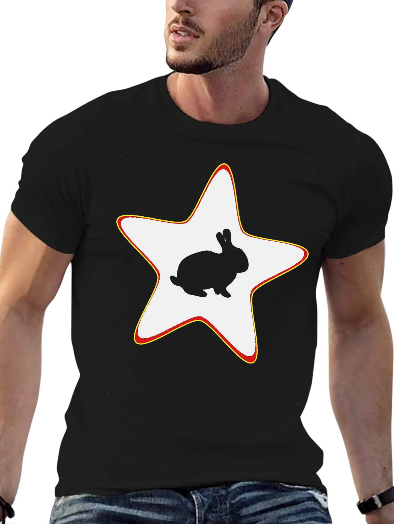 Rabbit Star Black T-Shirt