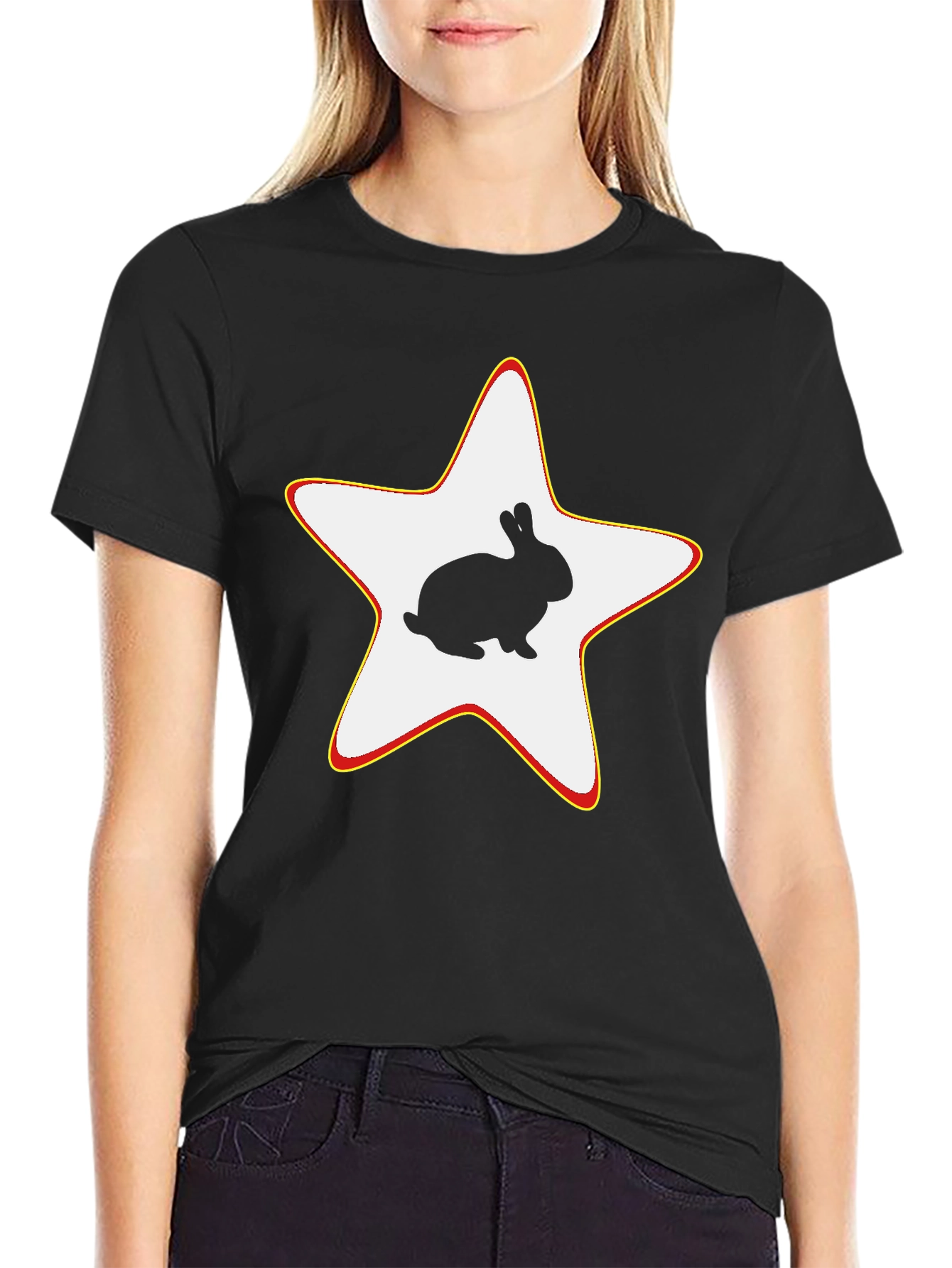 Rabbit Star Black T-Shirt