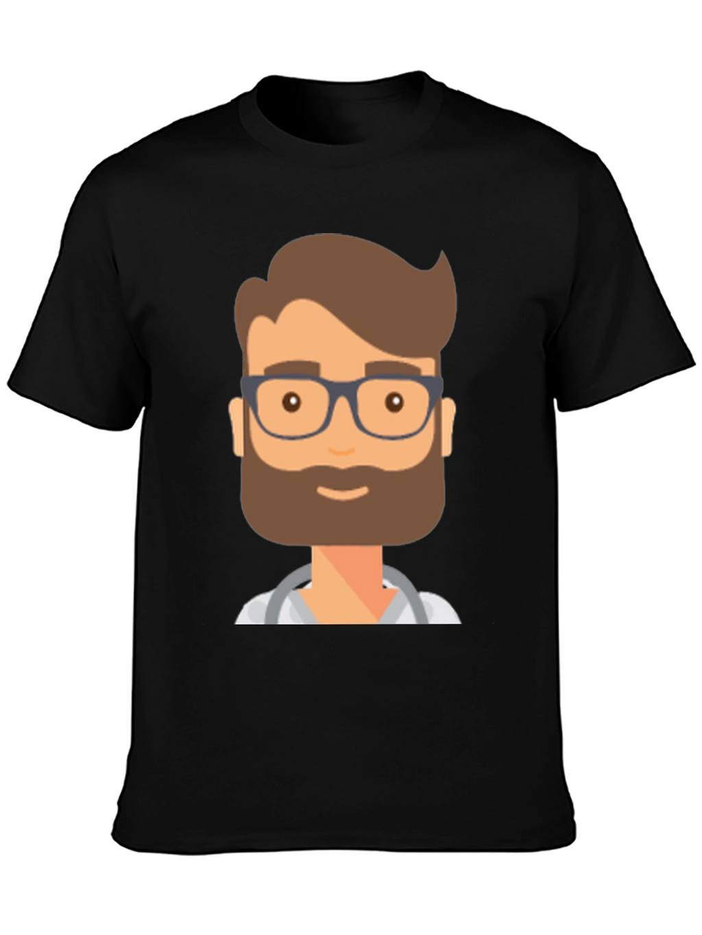 Doctor Cartoon Graphic T-Shirt - Black