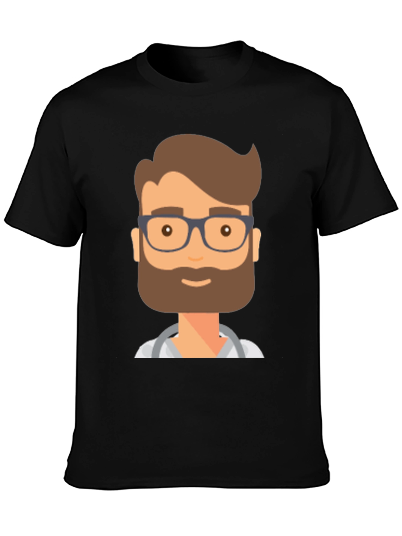 Doctor Cartoon Graphic T-Shirt - Black