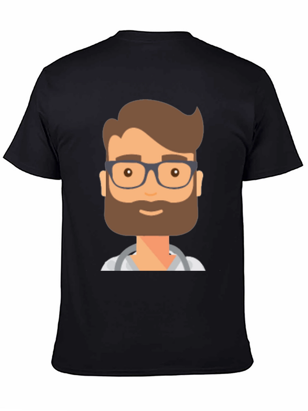 Doctor Cartoon Graphic T-Shirt - Black