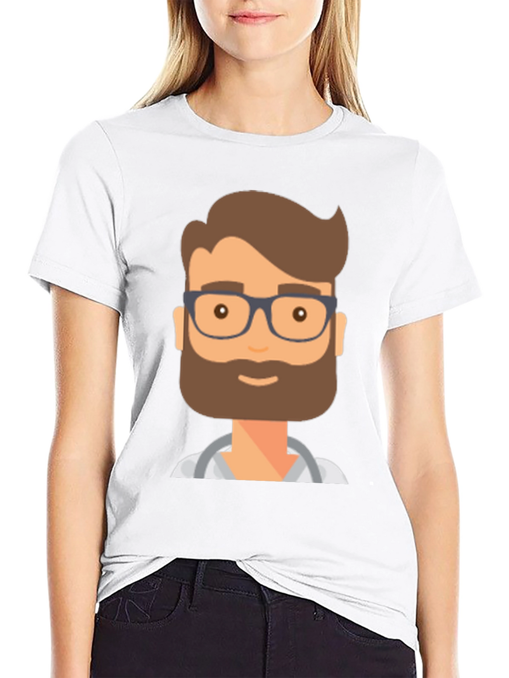 Doctor Cartoon Graphic T-Shirt - Black
