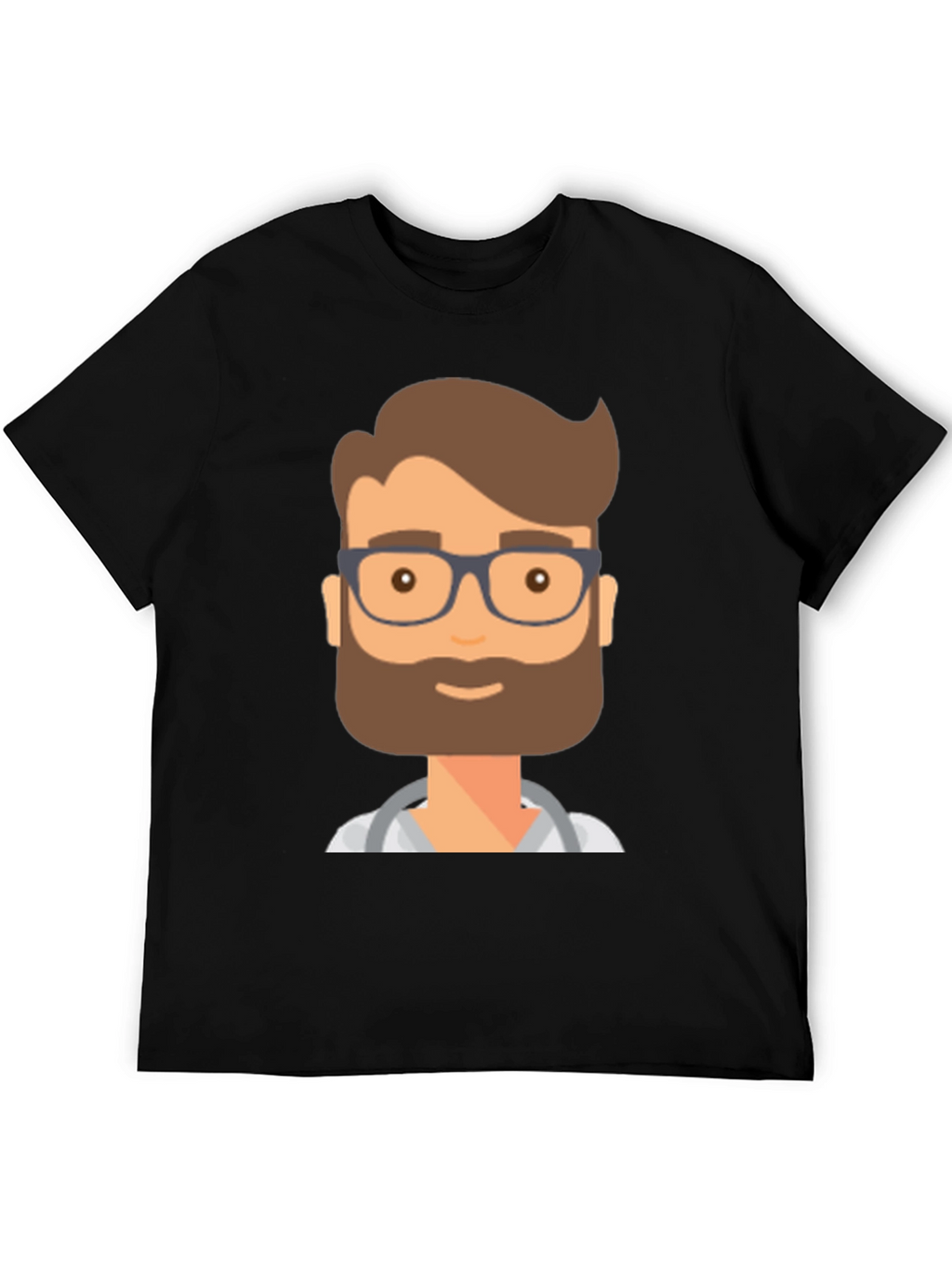 Doctor Cartoon Graphic T-Shirt - Black