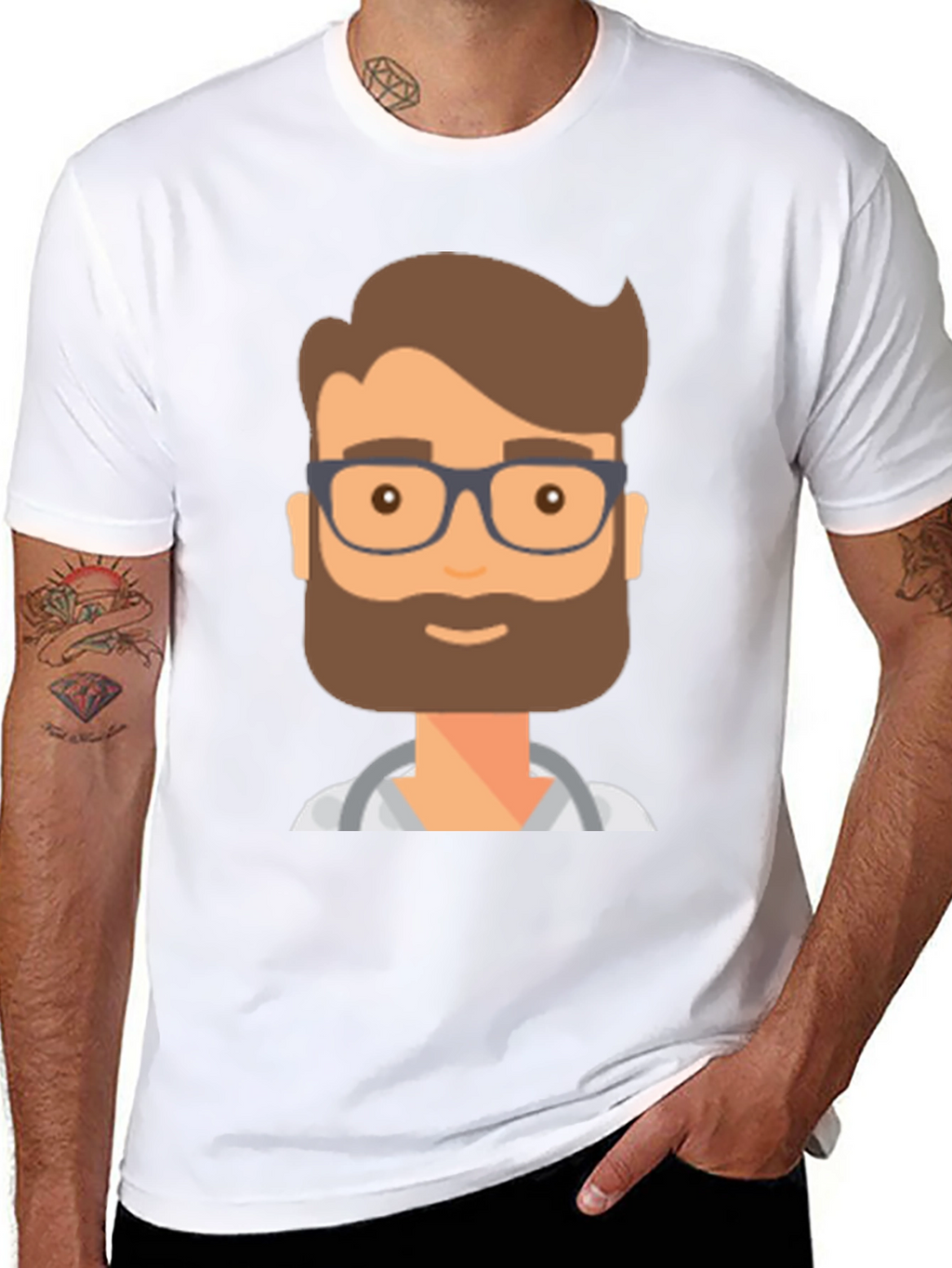 Doctor Cartoon Graphic T-Shirt - Black