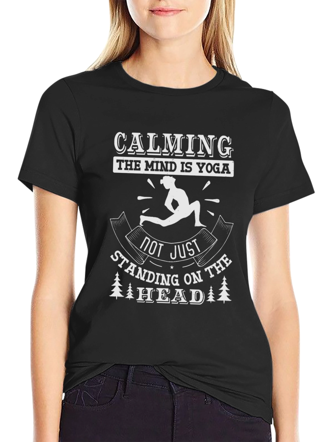 Calming Mind Yoga T-Shirt - Mens Black Graphic Tee
