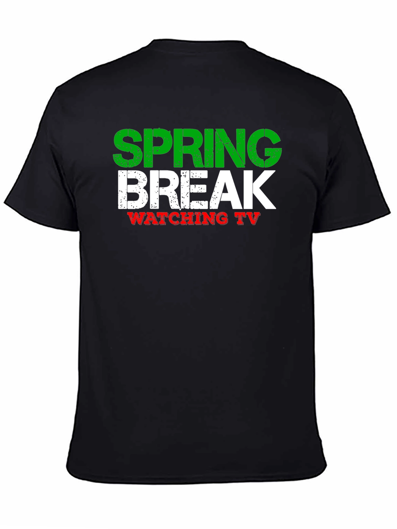 Spring Break Watching TV Black T-Shirt