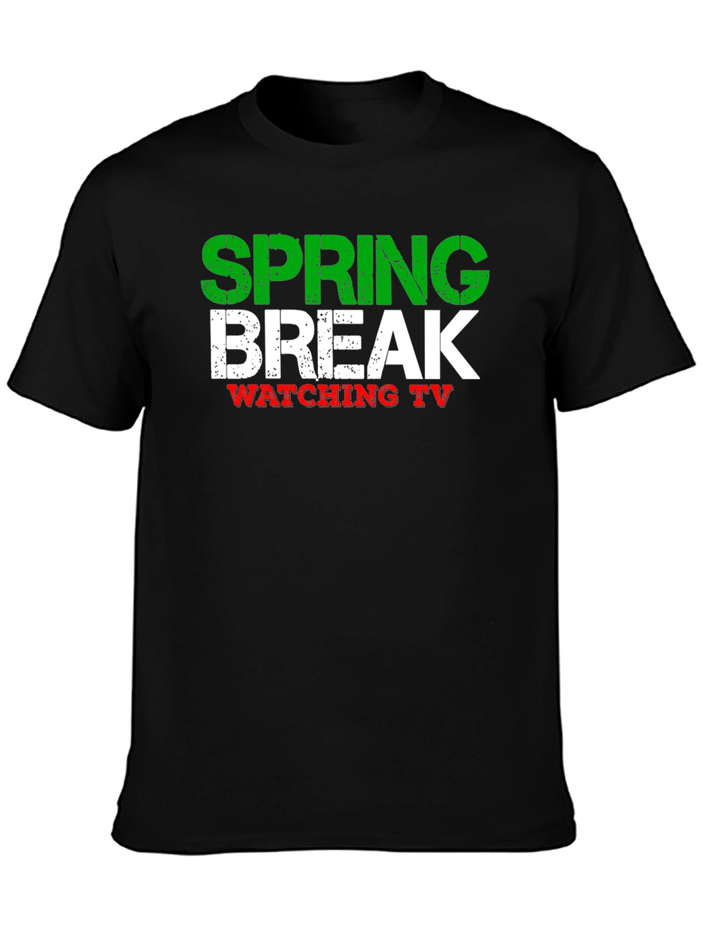 Spring Break Watching TV Black T-Shirt