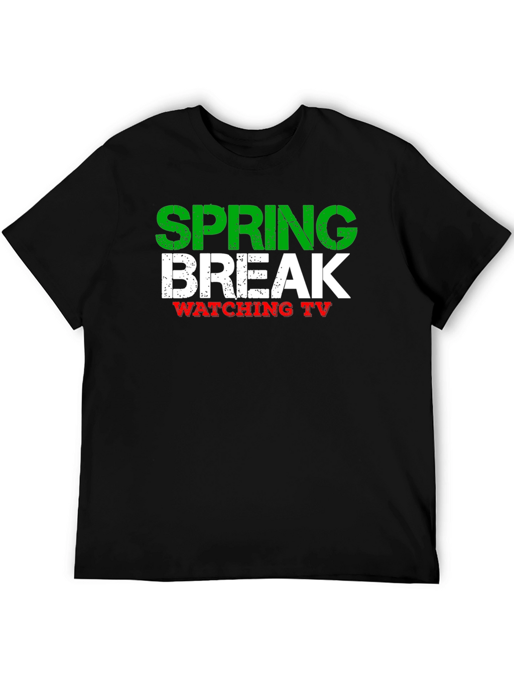 Spring Break Watching TV Black T-Shirt