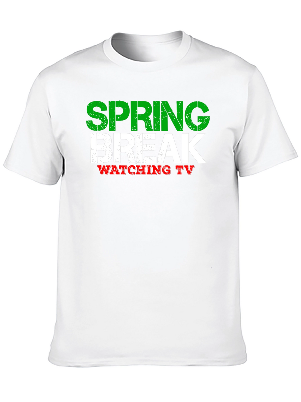 Spring Break Watching TV Black T-Shirt