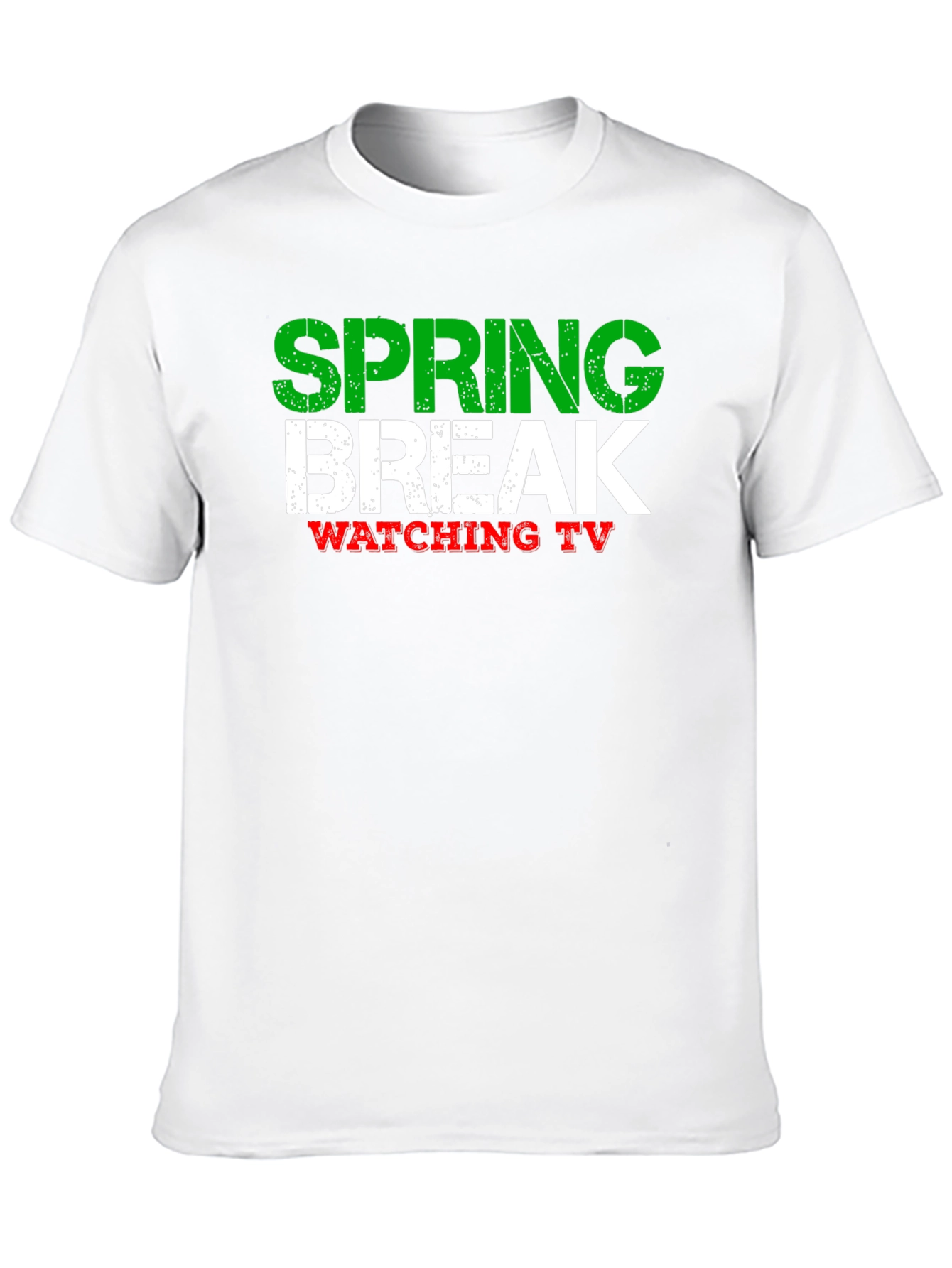 Spring Break Watching TV Black T-Shirt