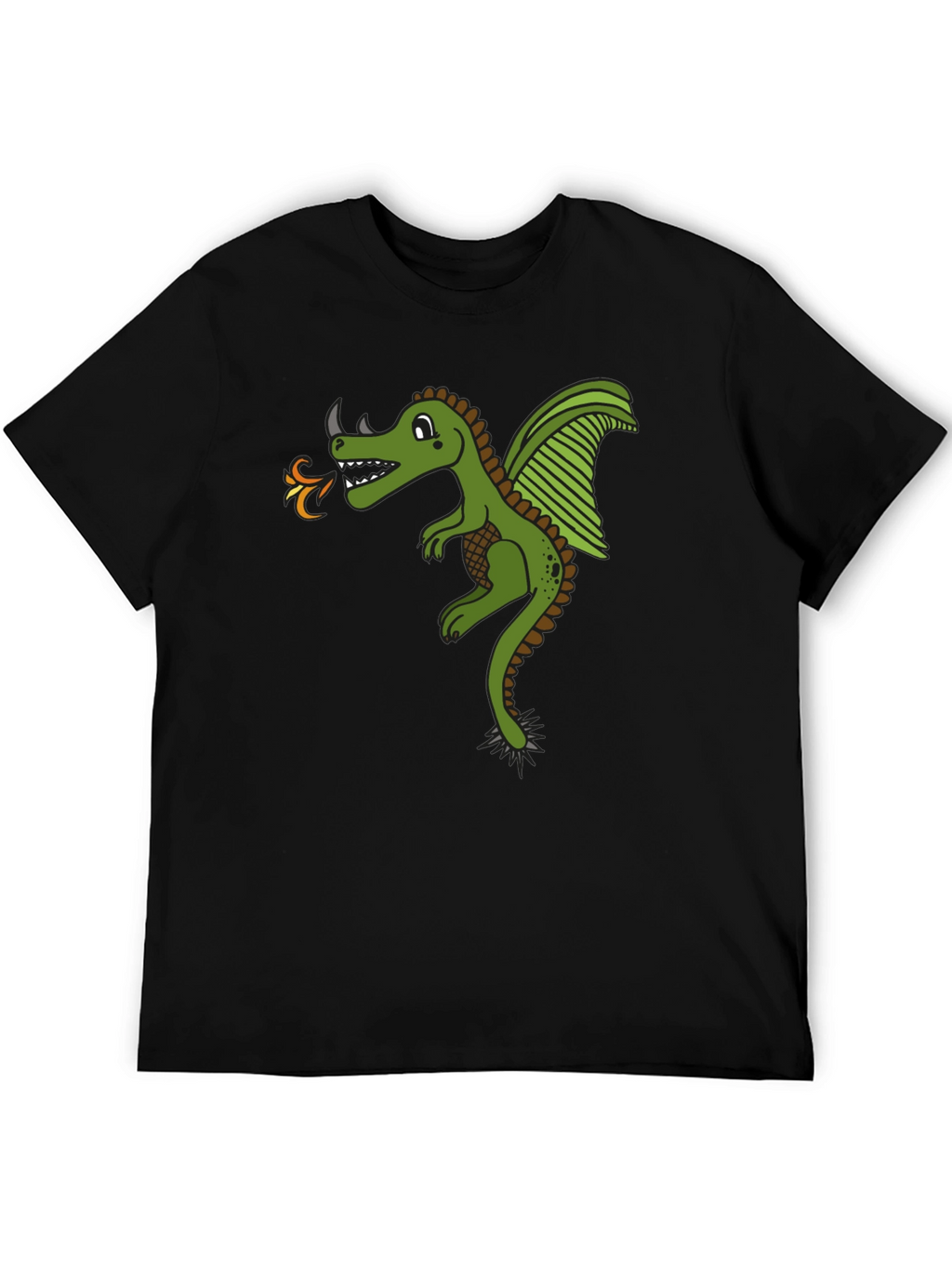 Dragon Graphic Black Tee - Fire Breathing Design