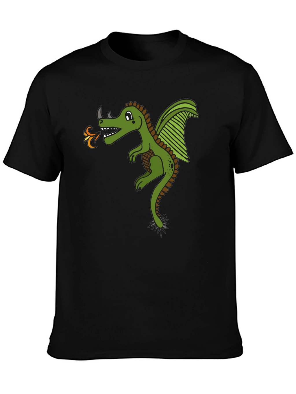 Dragon Graphic Black Tee - Fire Breathing Design
