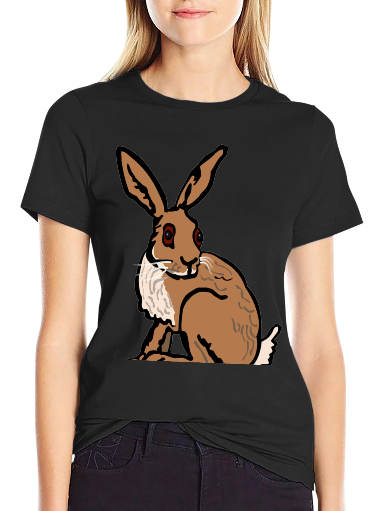 Hare Graphic Tee - Stylish Animal Print Shirt