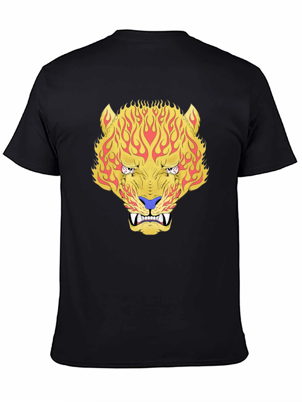 Fiery Tiger Graphic Tee - Bold Black T-Shirt