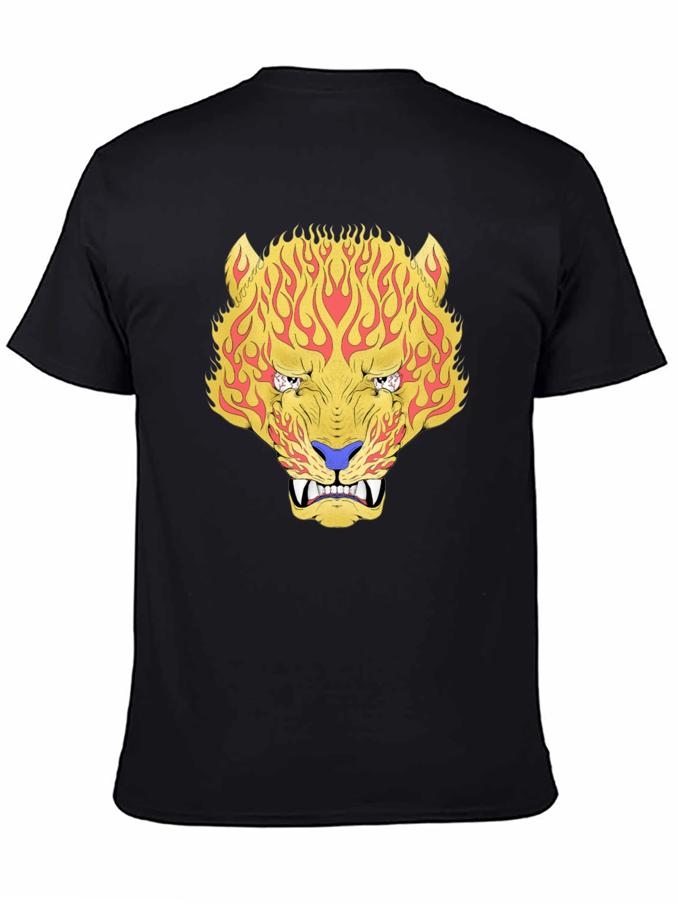 Fiery Tiger Graphic Tee - Bold Black T-Shirt