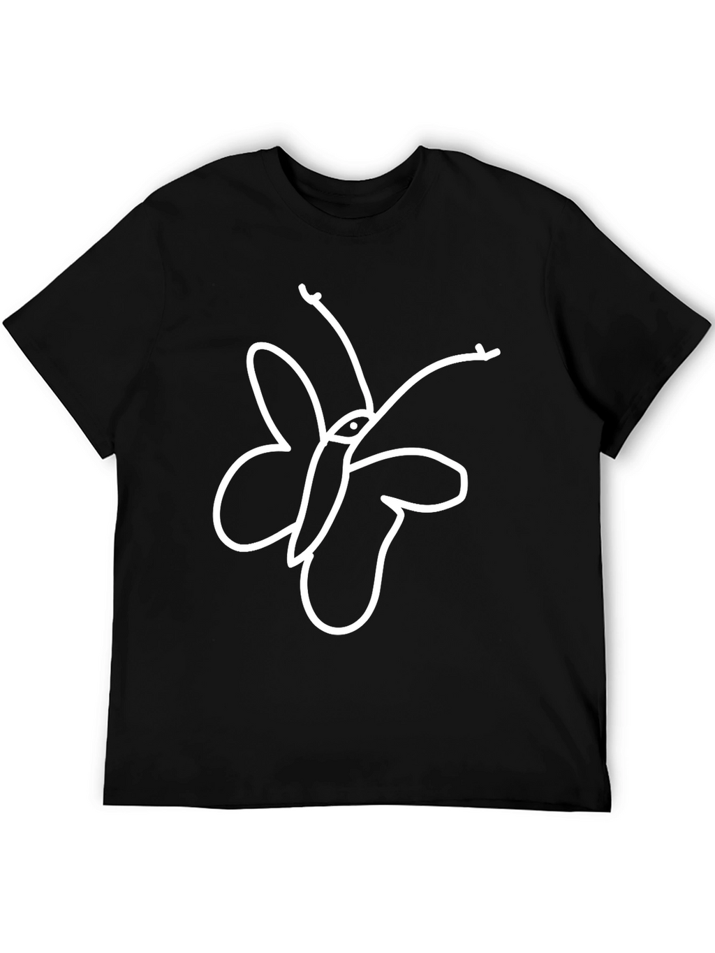 Butterfly Graphic Tee - Classic Black Cotton T-Shirt