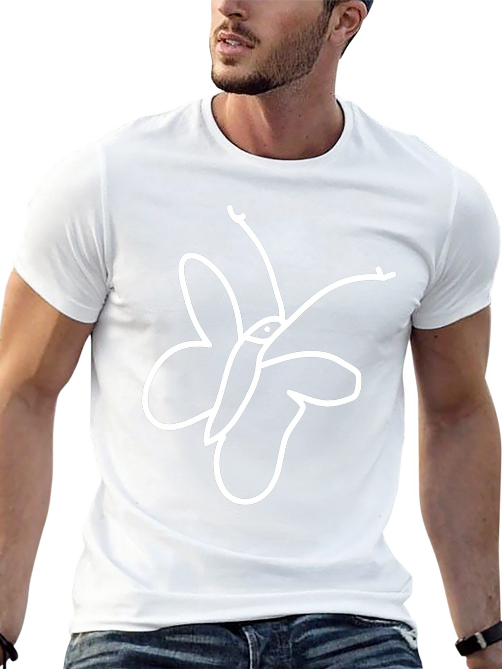 Butterfly Graphic Tee - Classic Black Cotton T-Shirt