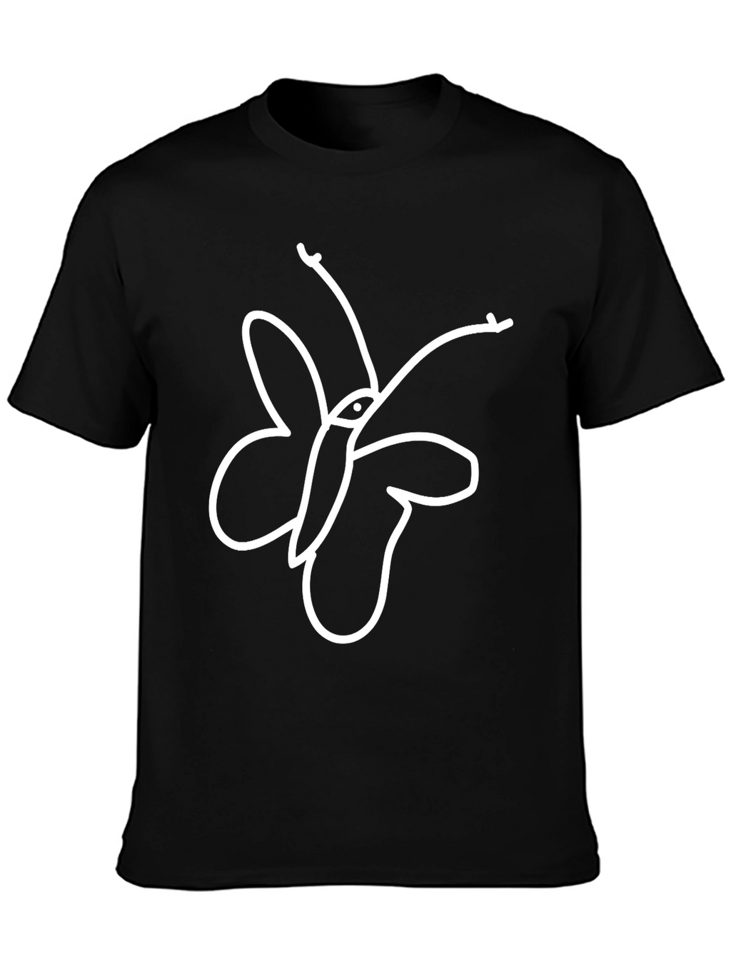 Butterfly Graphic Tee - Classic Black Cotton T-Shirt