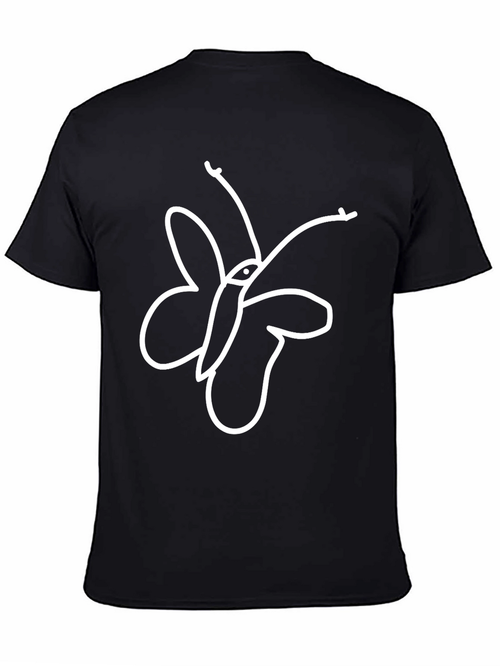 Butterfly Graphic Tee - Classic Black Cotton T-Shirt