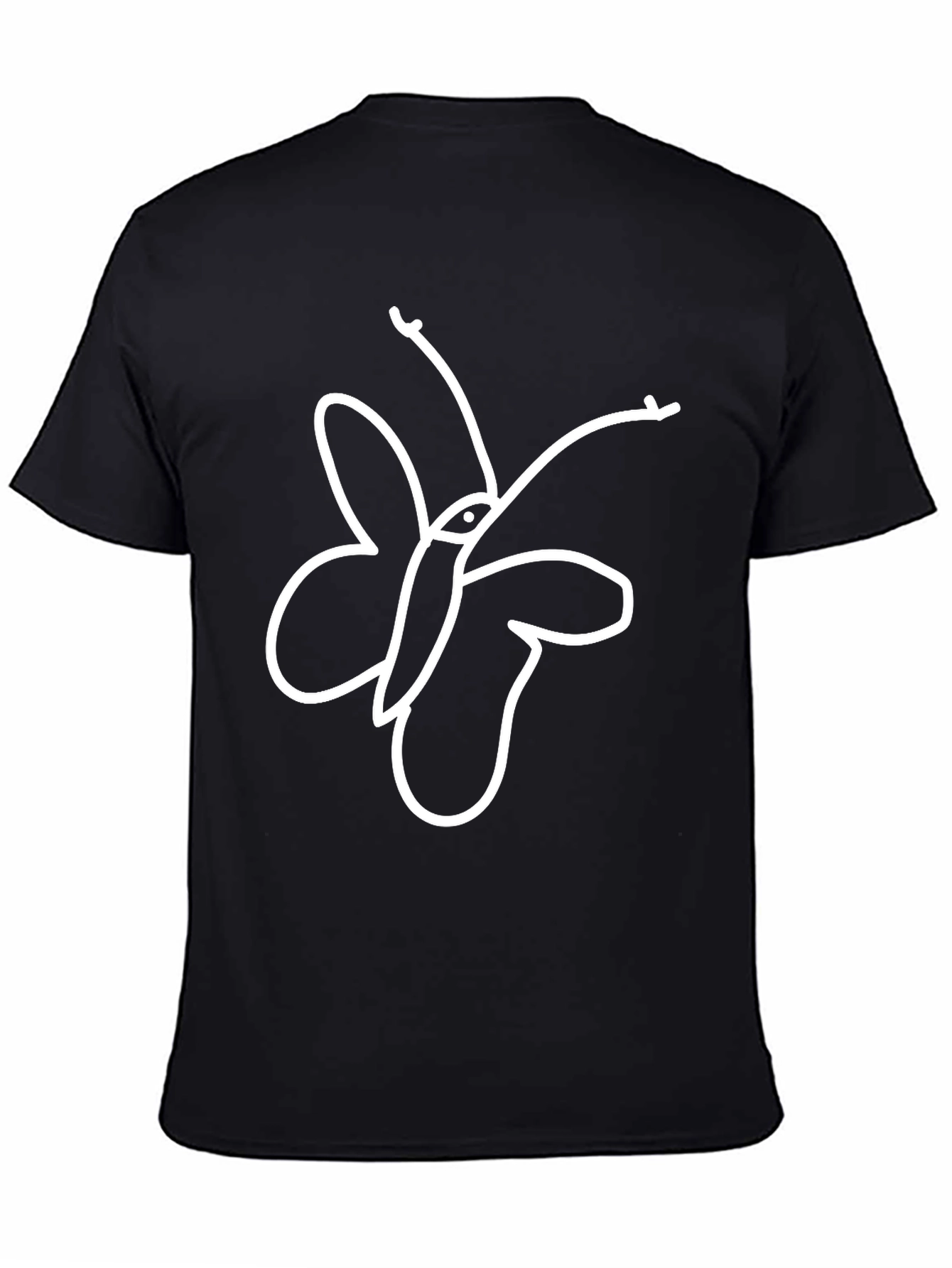 Butterfly Graphic Tee - Classic Black Cotton T-Shirt