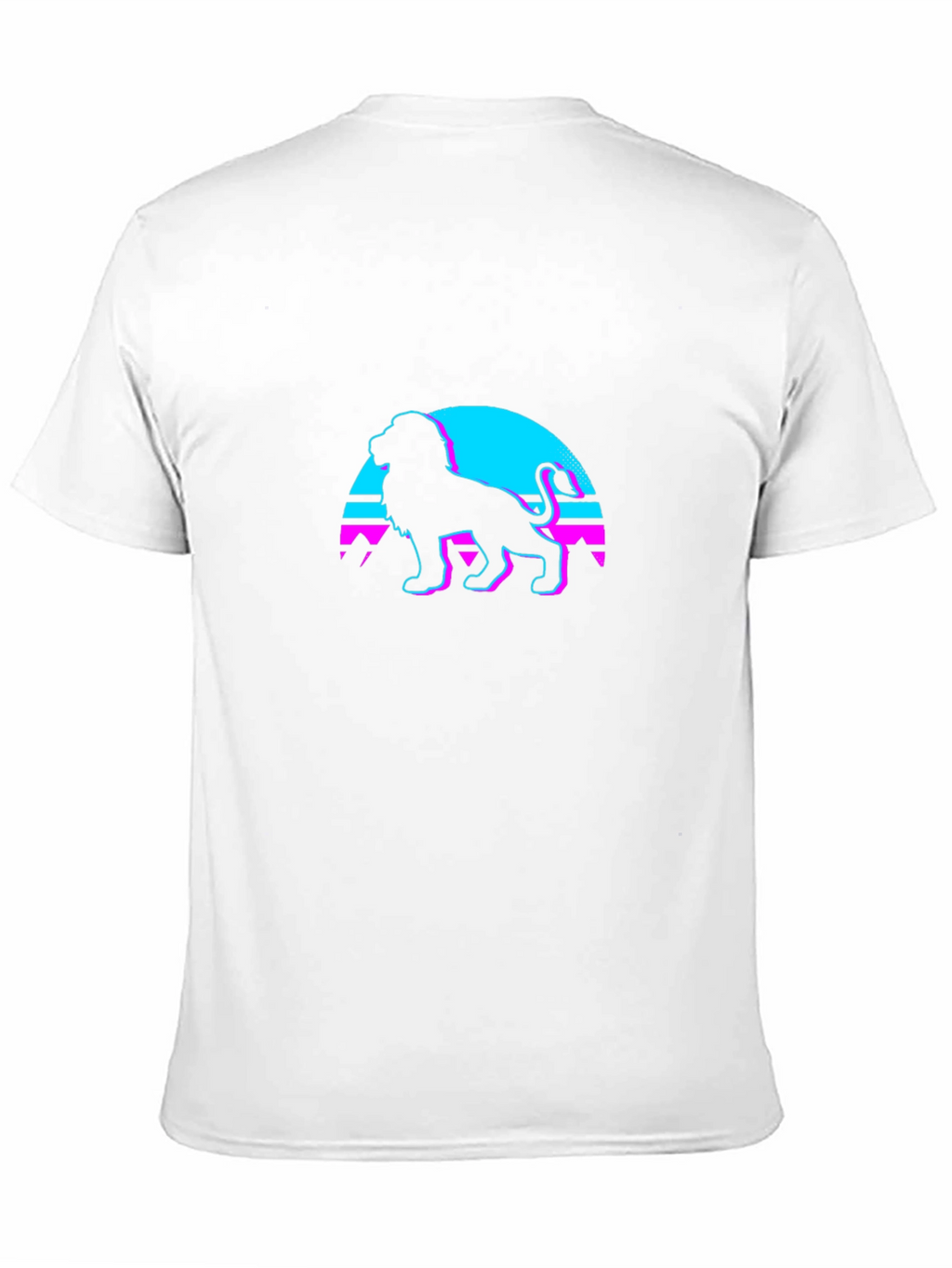 Retro Lion Graphic Tee - Black Cotton Blend