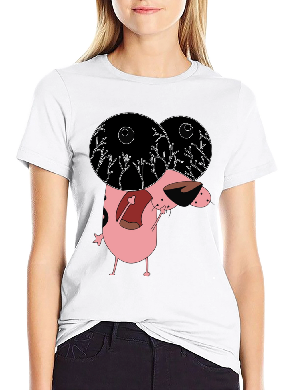 Courage the Cowardly Dog Graphic Tee - Black