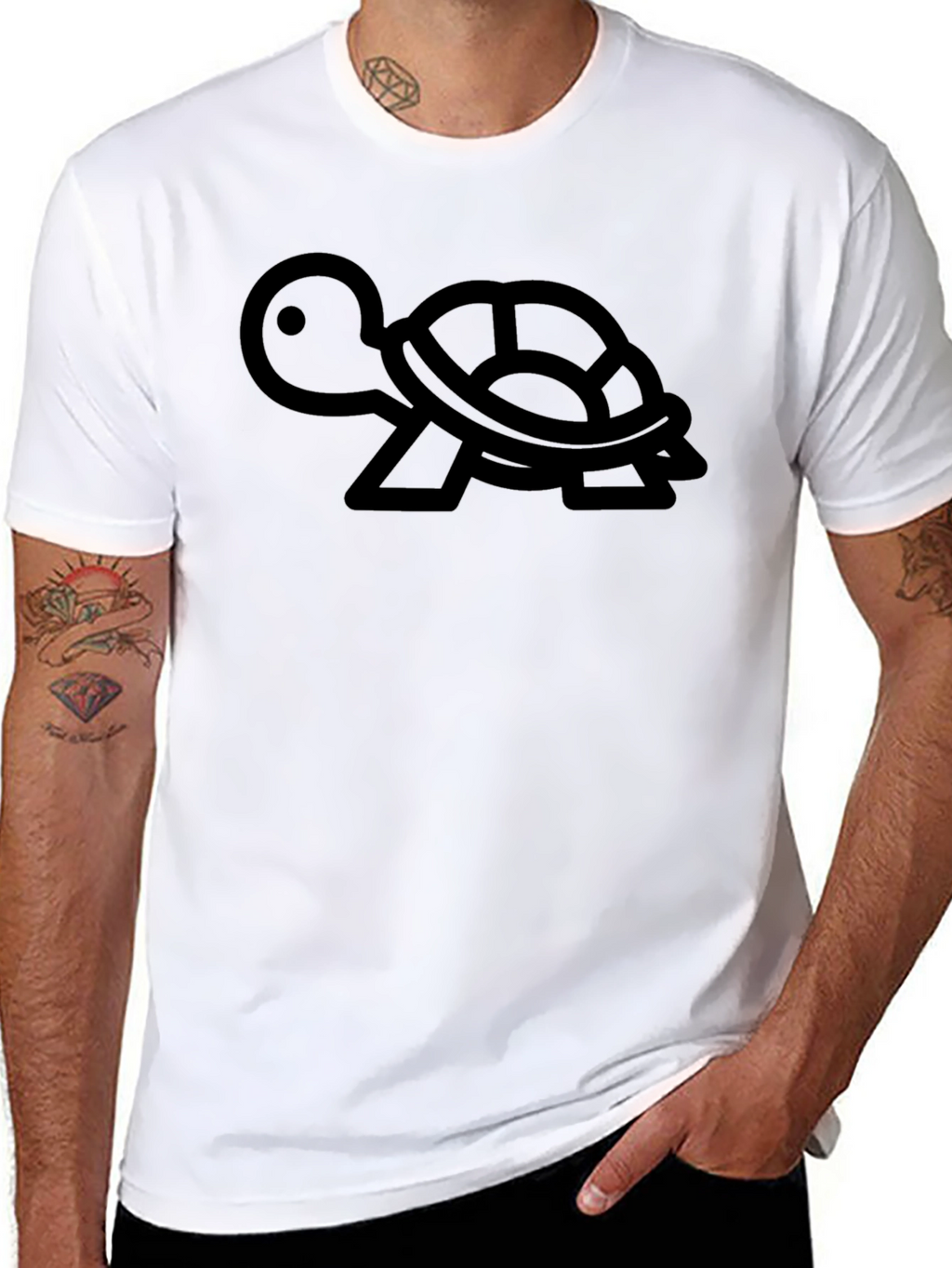Black Turtle Graphic T-Shirt - Casual Wear