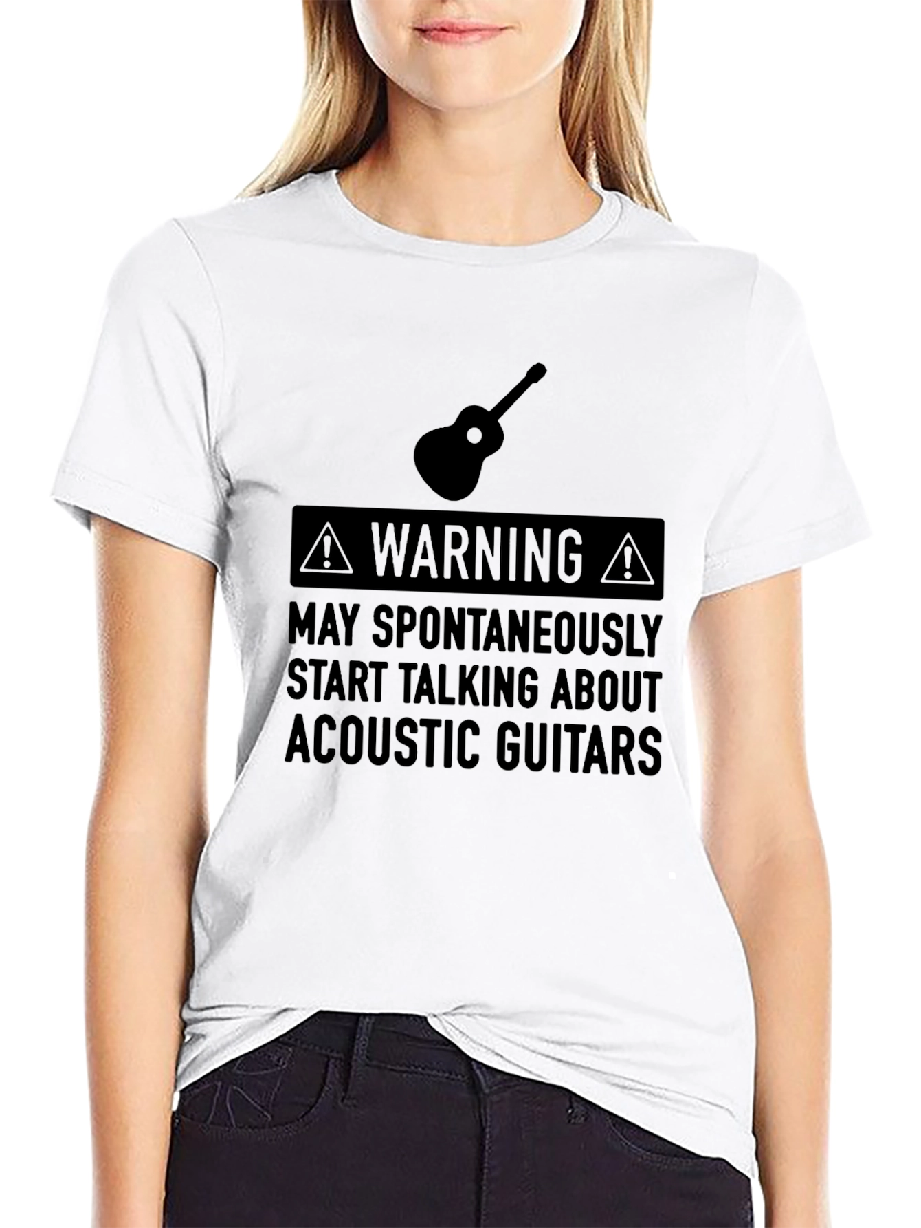 Acoustic Guitar Warning Graphic Tee
