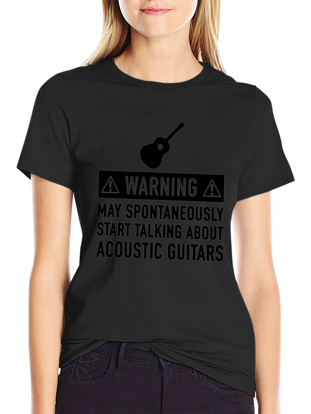 Acoustic Guitar Warning Graphic Tee