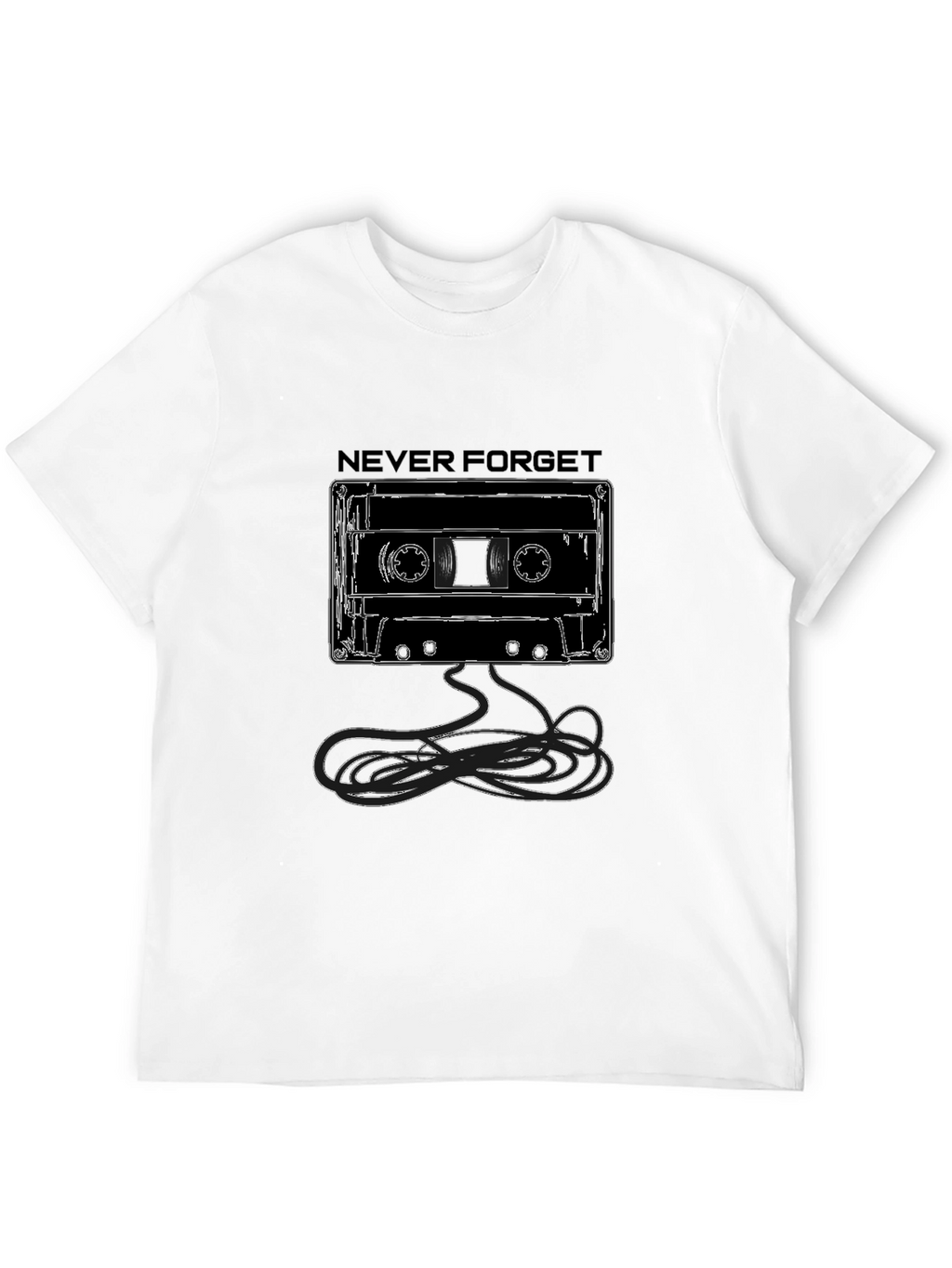 Never Forget Cassette Tape Graphic Tee - Black