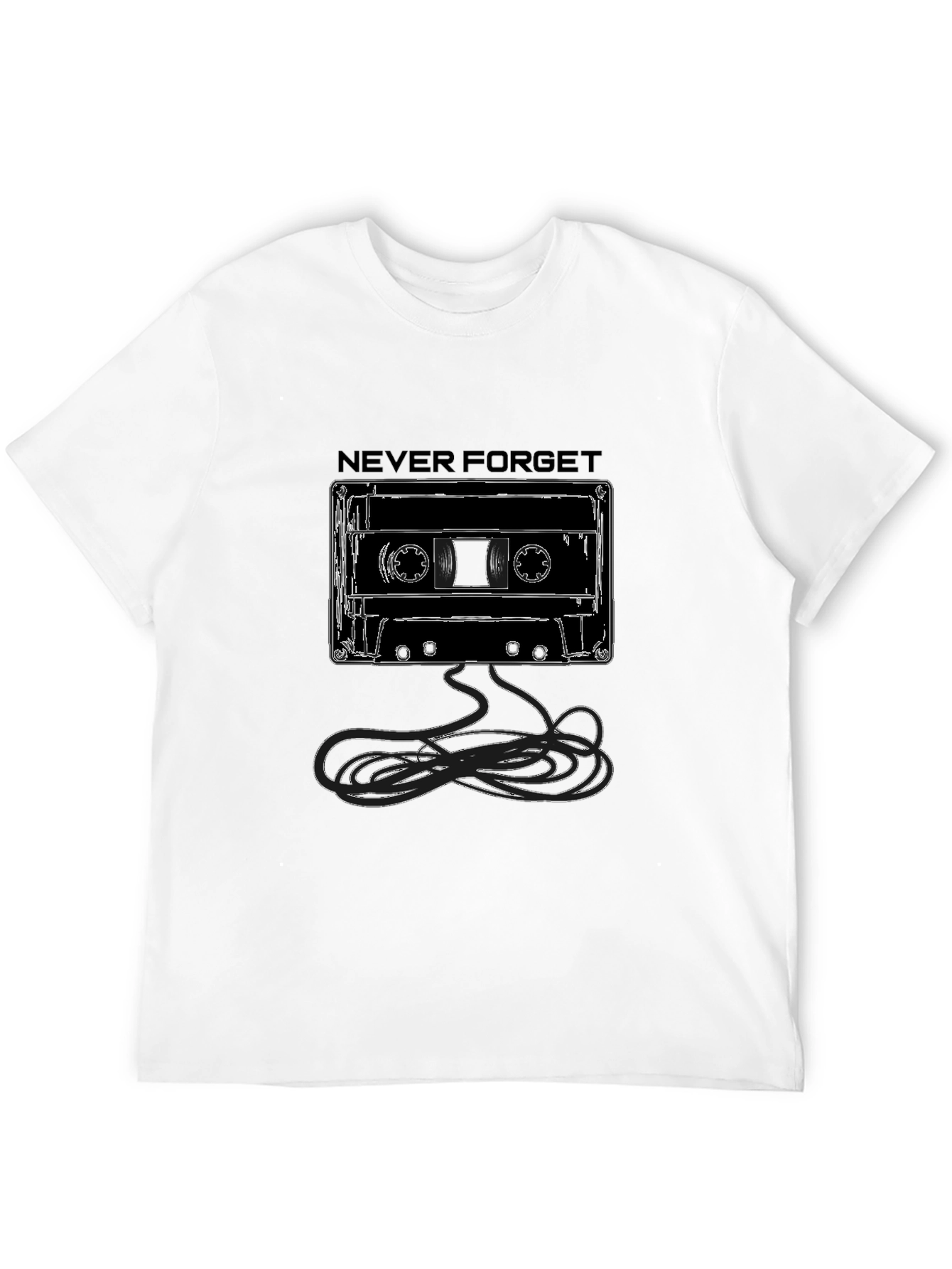 Never Forget Cassette Tape Graphic Tee - Black