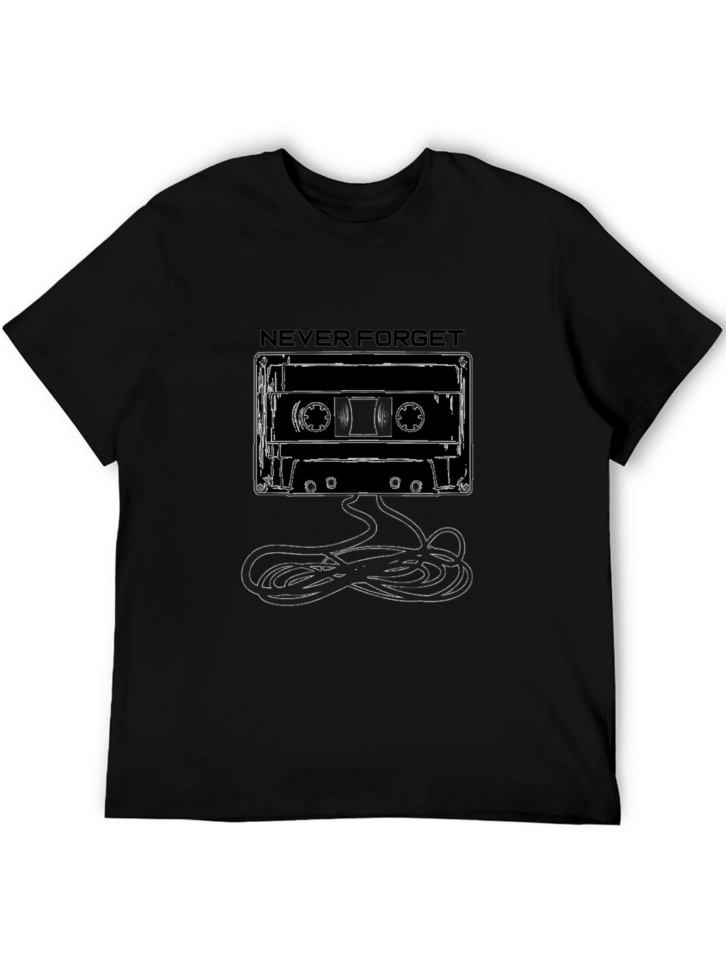 Never Forget Cassette Tape Graphic Tee - Black