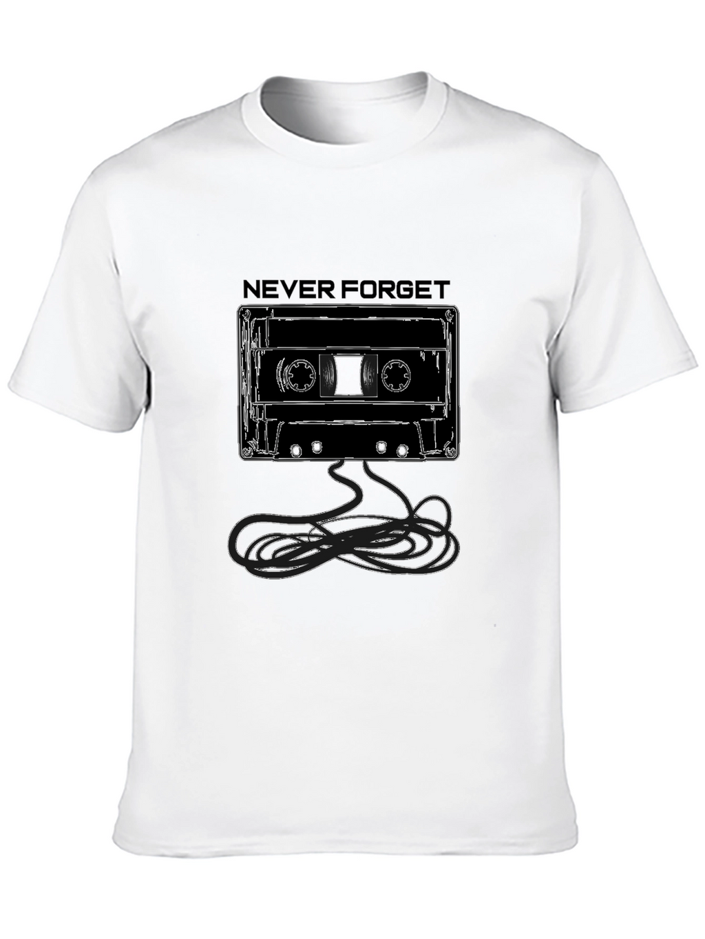 Never Forget Cassette Tape Graphic Tee - Black