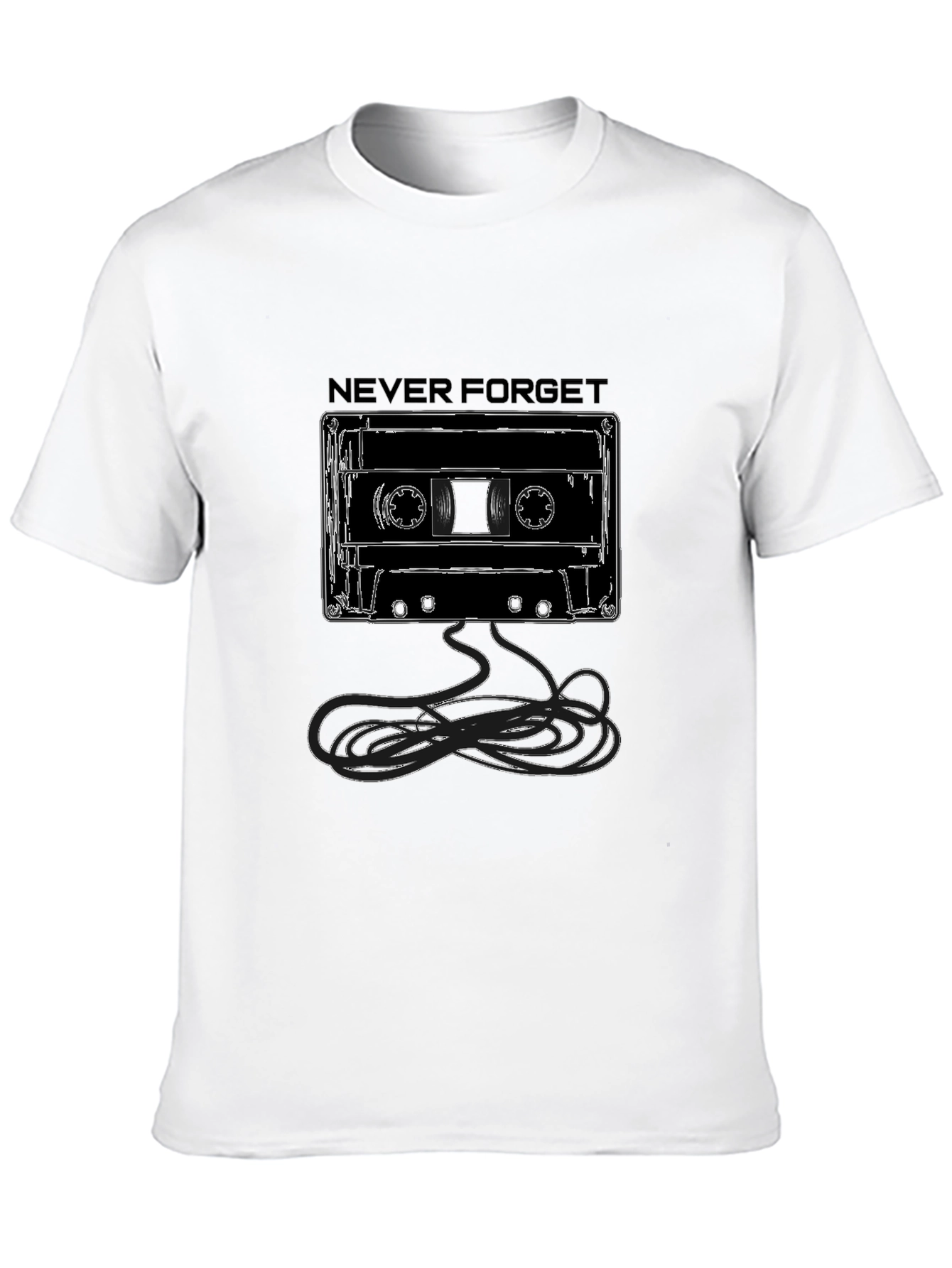 Never Forget Cassette Tape Graphic Tee - Black