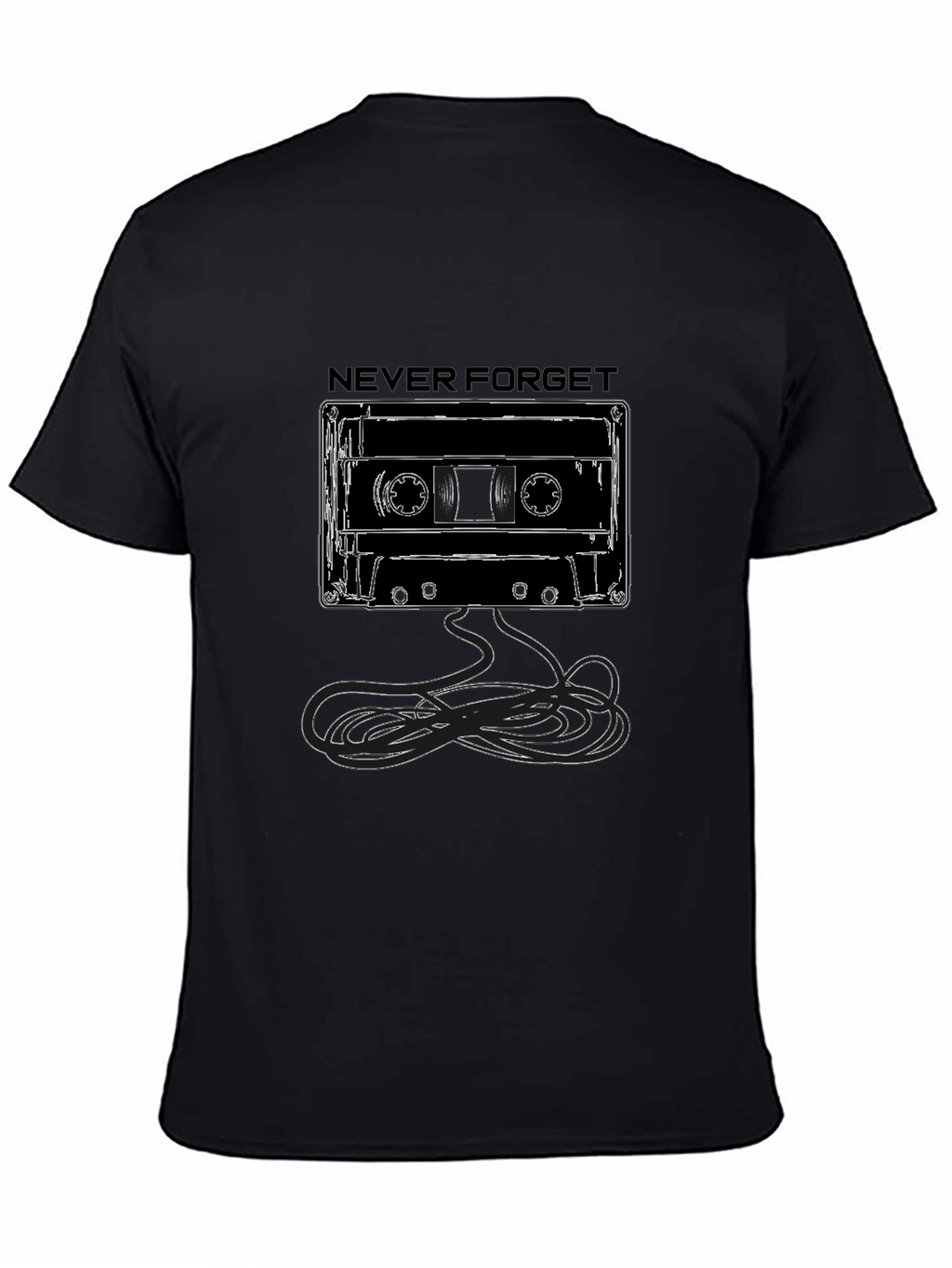 Never Forget Cassette Tape Graphic Tee - Black