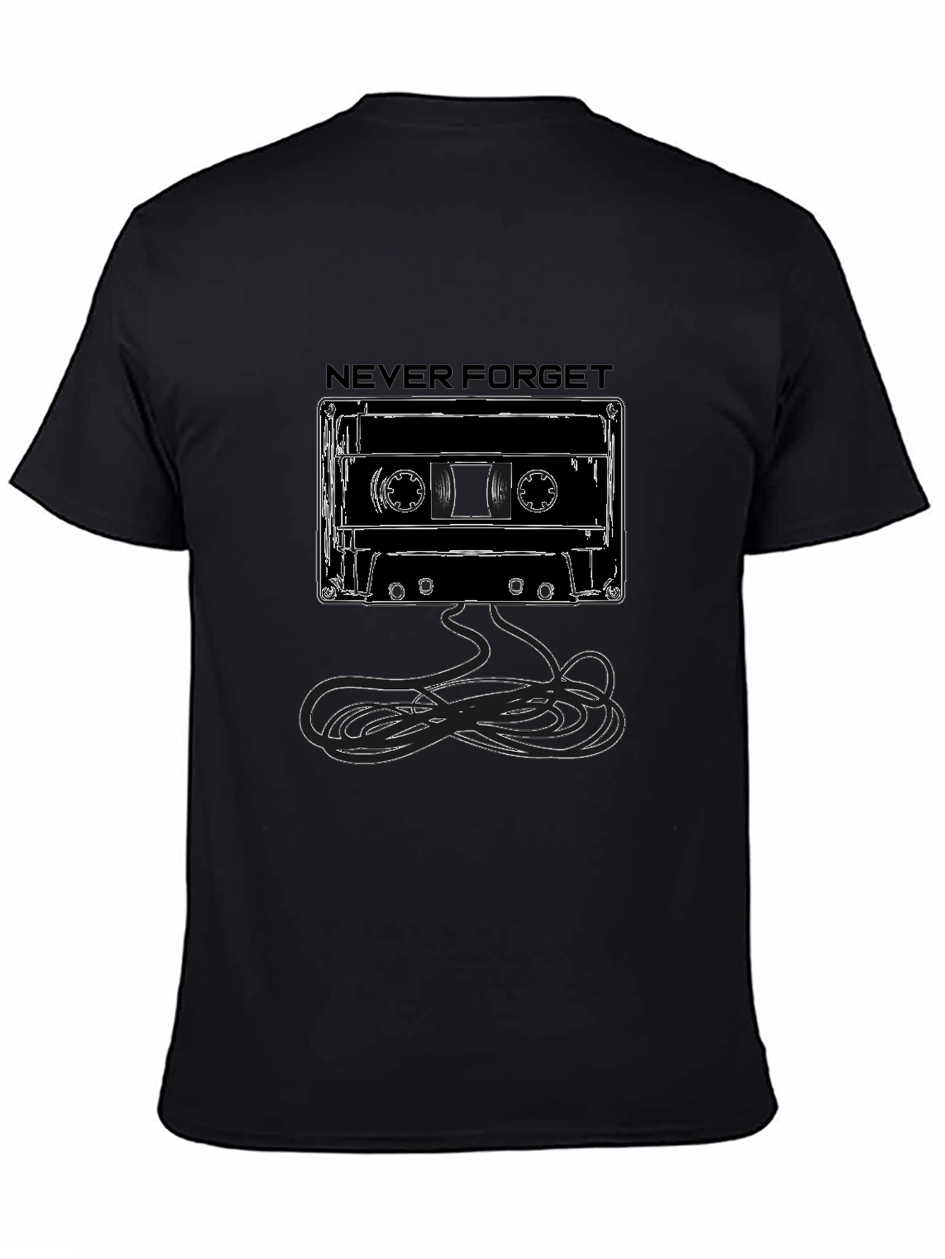 Never Forget Cassette Tape Graphic Tee - Black