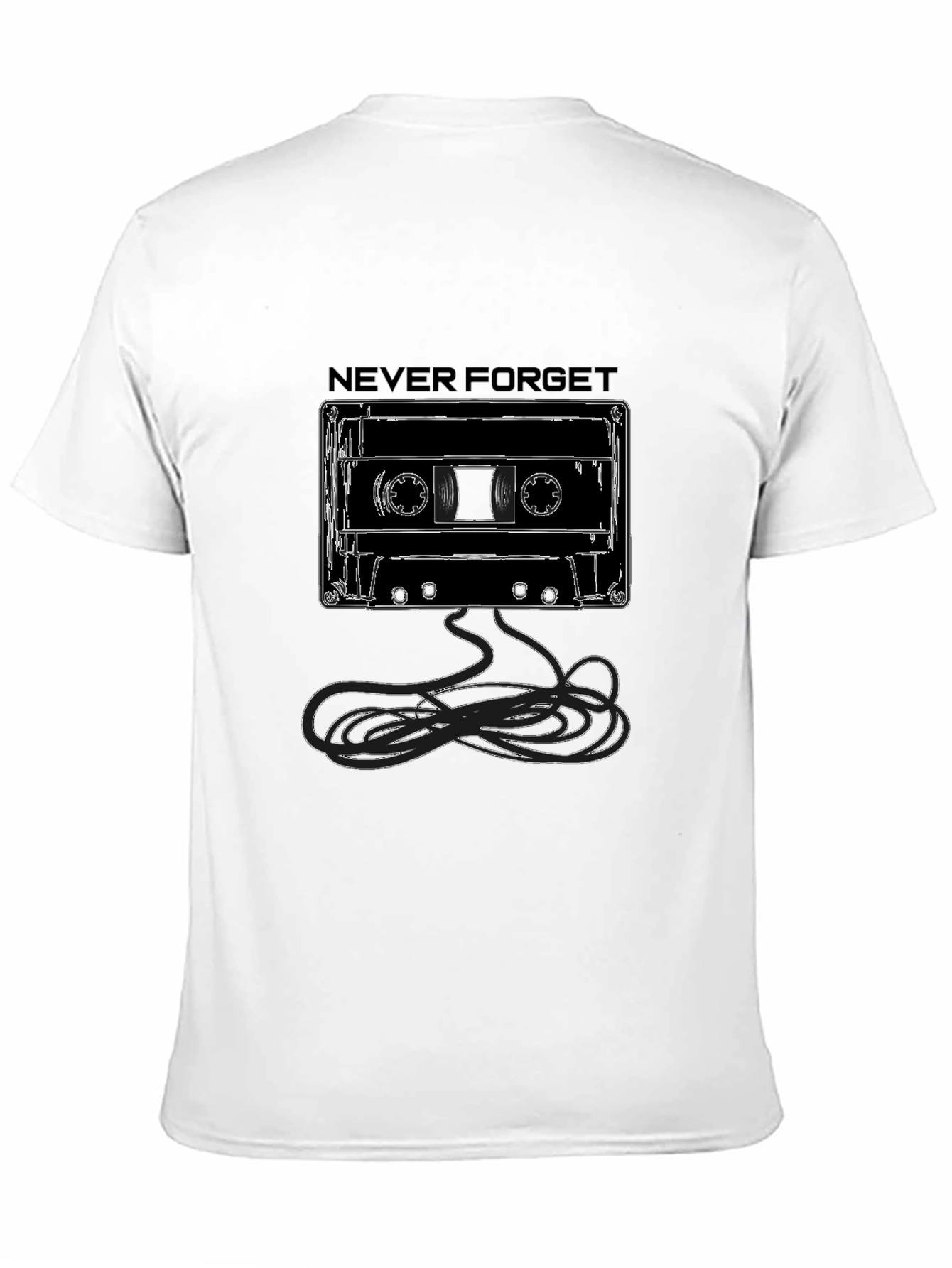 Never Forget Cassette Tape Graphic Tee - Black