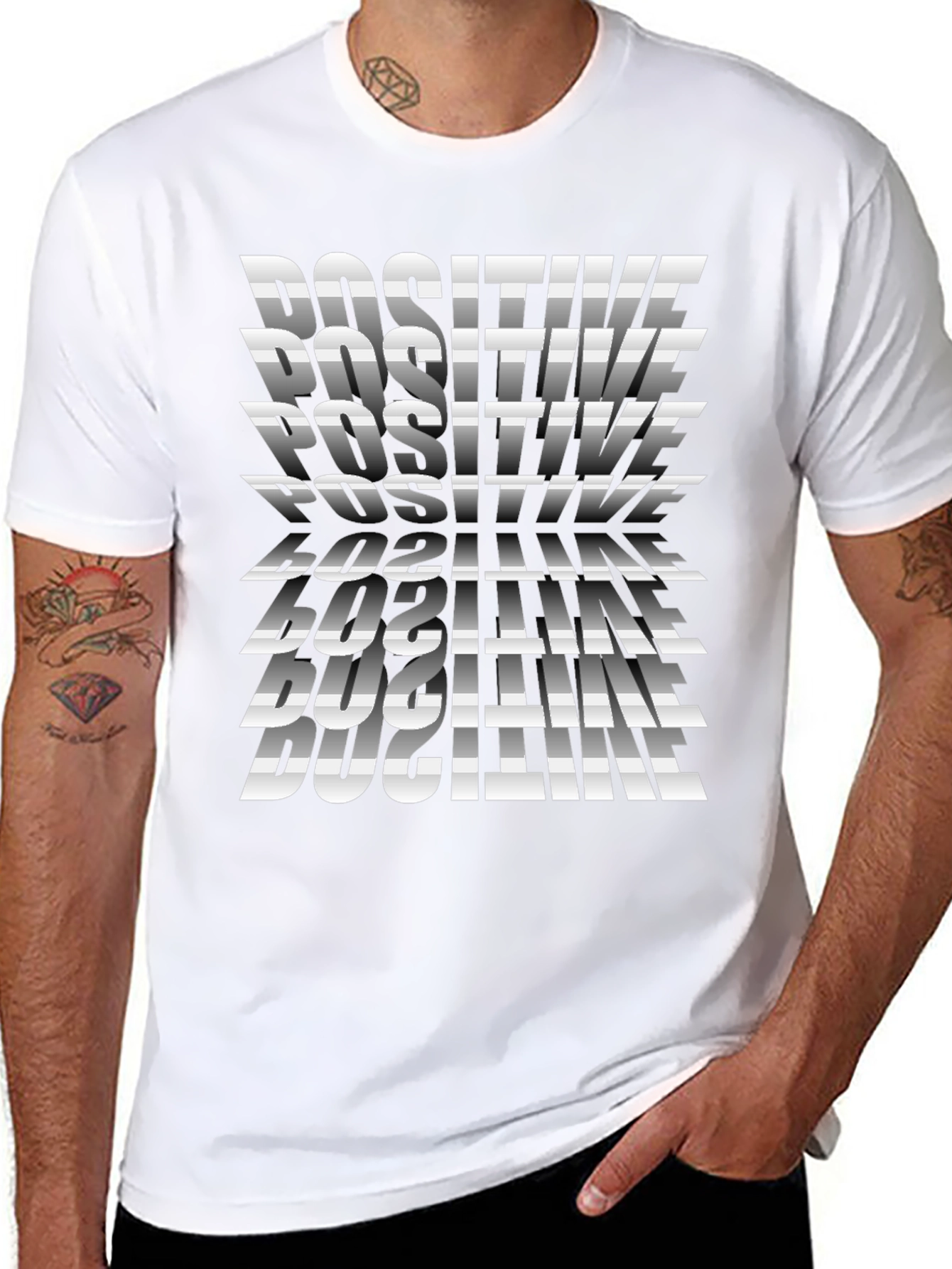 Positive Print Black T-Shirt