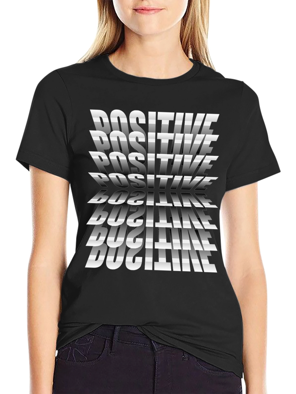 Positive Print Black T-Shirt
