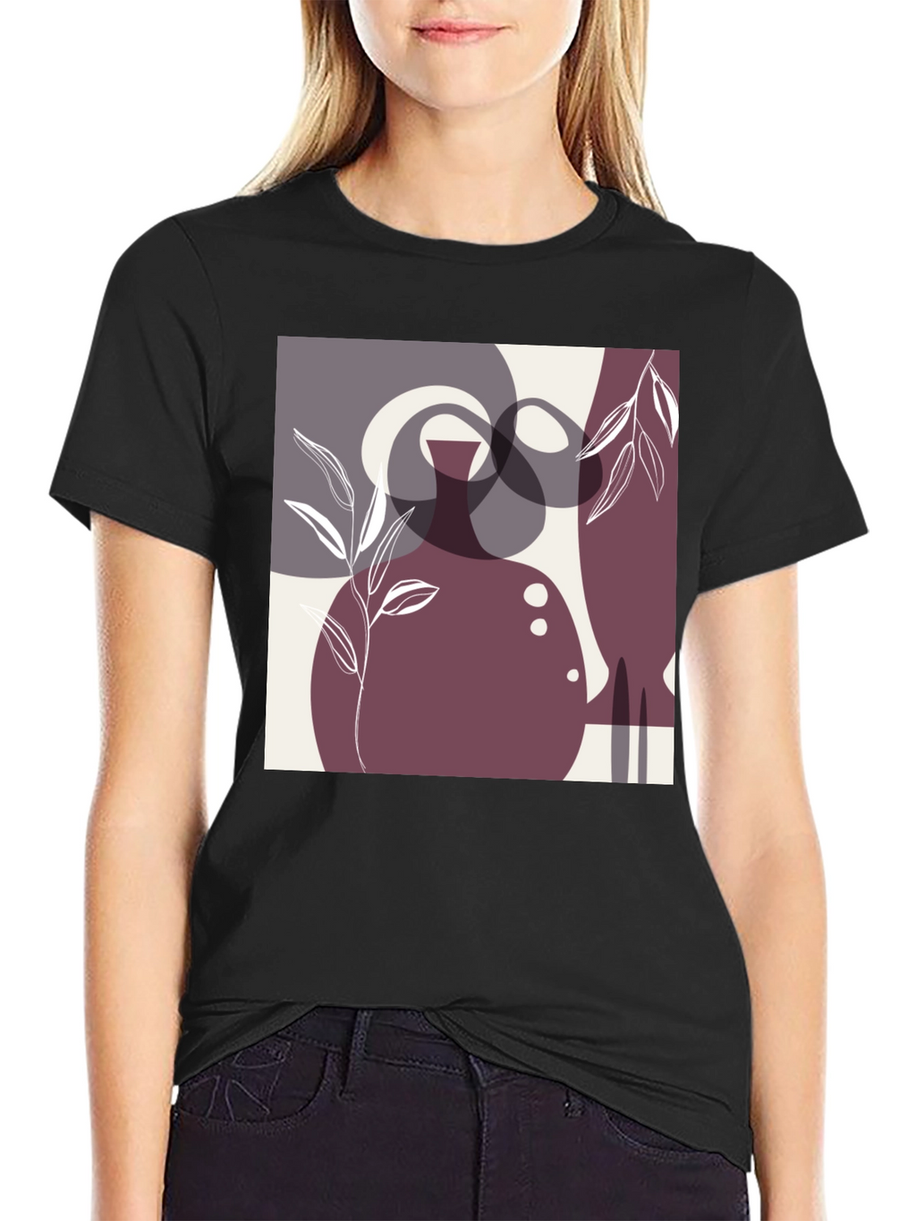 Modern Abstract Art Black T-Shirt
