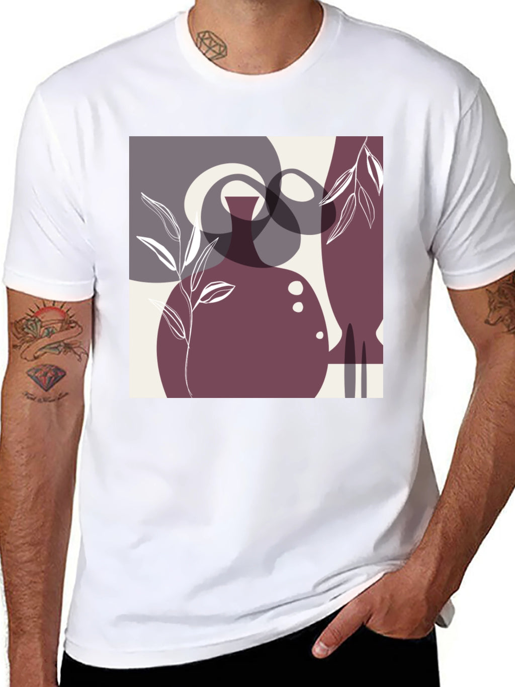 Modern Abstract Art Black T-Shirt