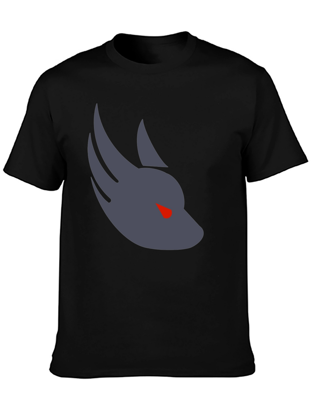 Mens Black T-Shirt with Wolf Graphic