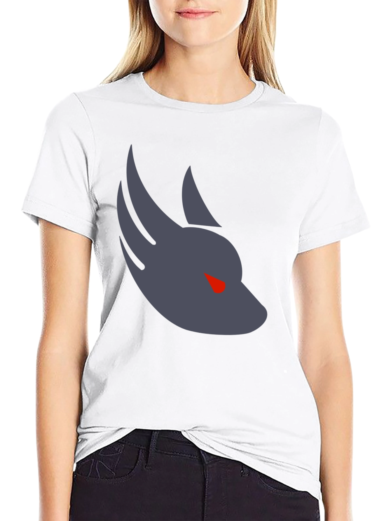 Mens Black T-Shirt with Wolf Graphic