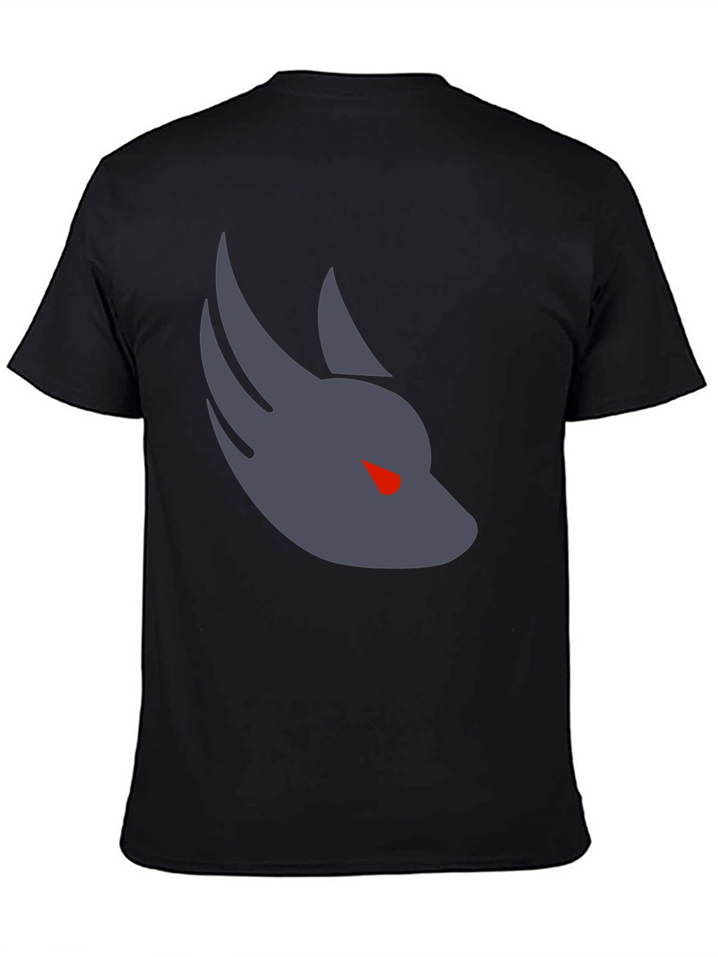 Mens Black T-Shirt with Wolf Graphic