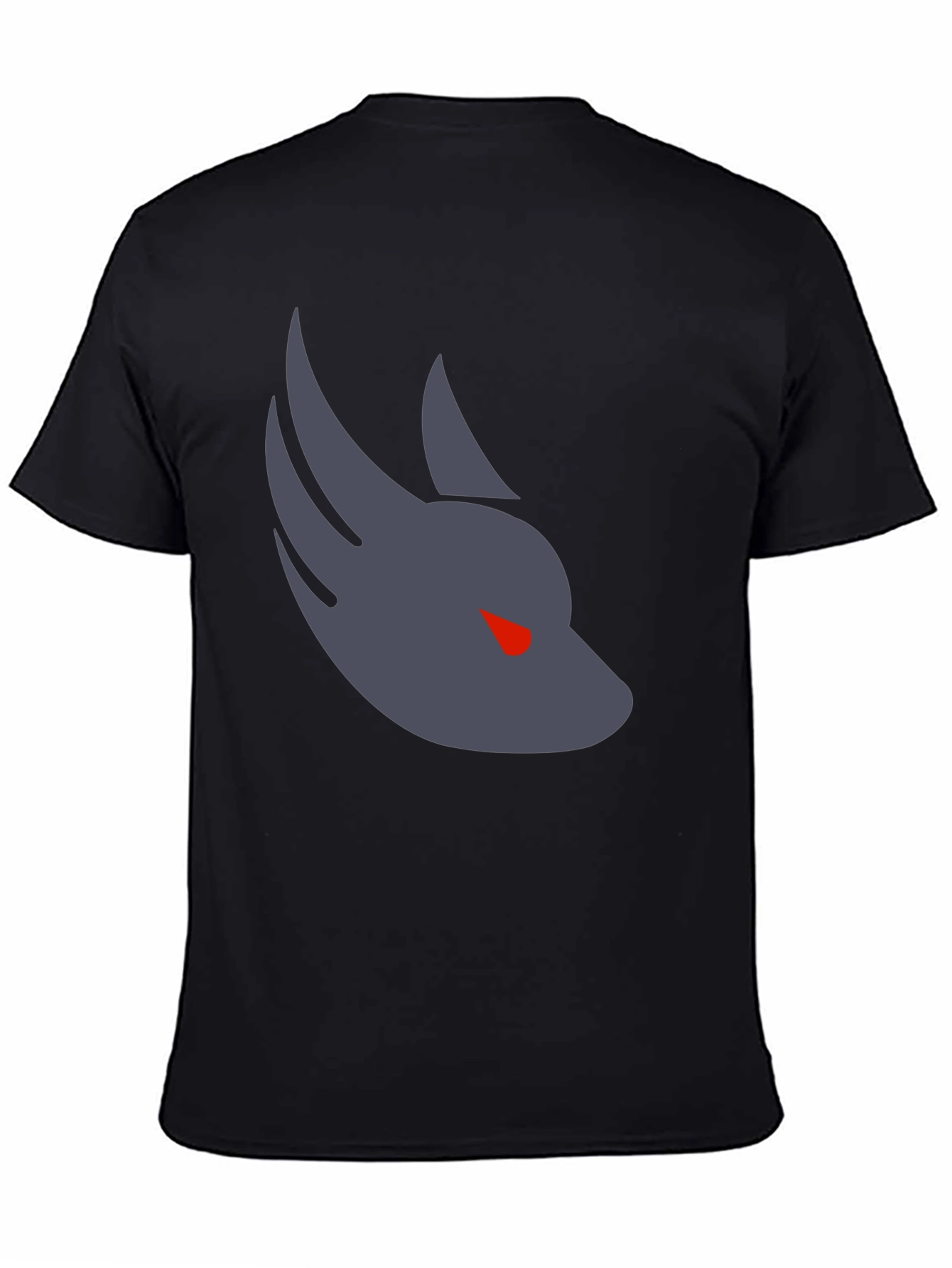 Mens Black T-Shirt with Wolf Graphic