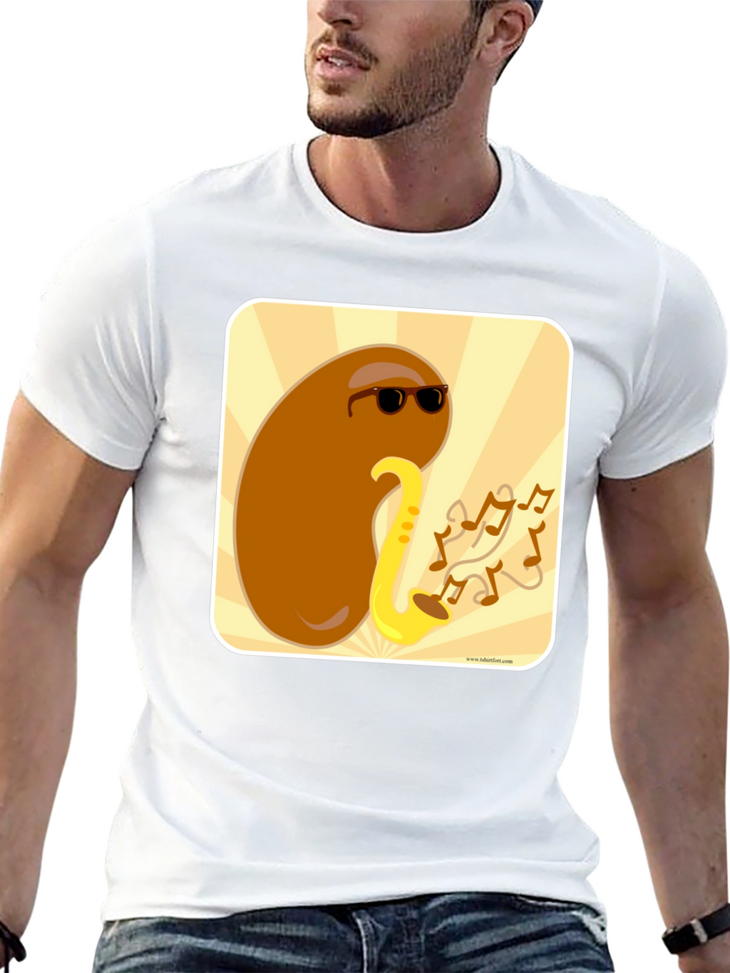 Cool Bean Sax Player Graphic T-Shirt