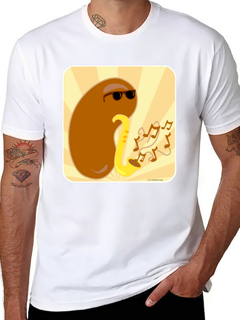Cool Bean Sax Player Graphic T-Shirt