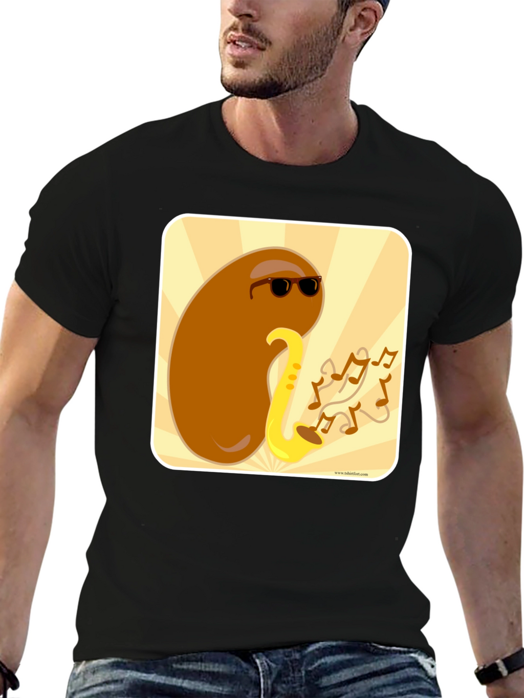 Cool Bean Sax Player Graphic T-Shirt